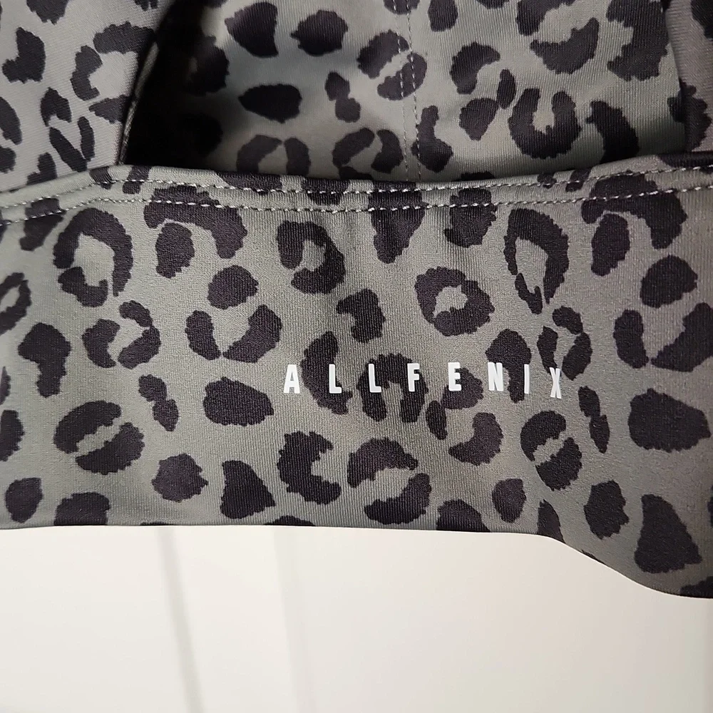 All Fenix Anthropologie Sport Bra Long Jagger Charcoal Cheetah Print S - Picture 5 of 9